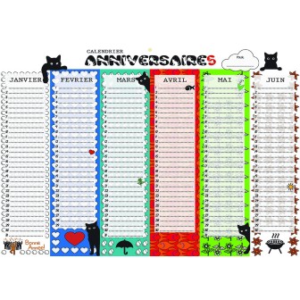 Calendrier Anniversaire Perpétuel Chat