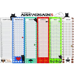Calendrier Anniversaire Perpétuel Chat