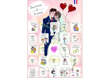 Calendrier compte a rebours avant le mariage 25 jours cadeaux