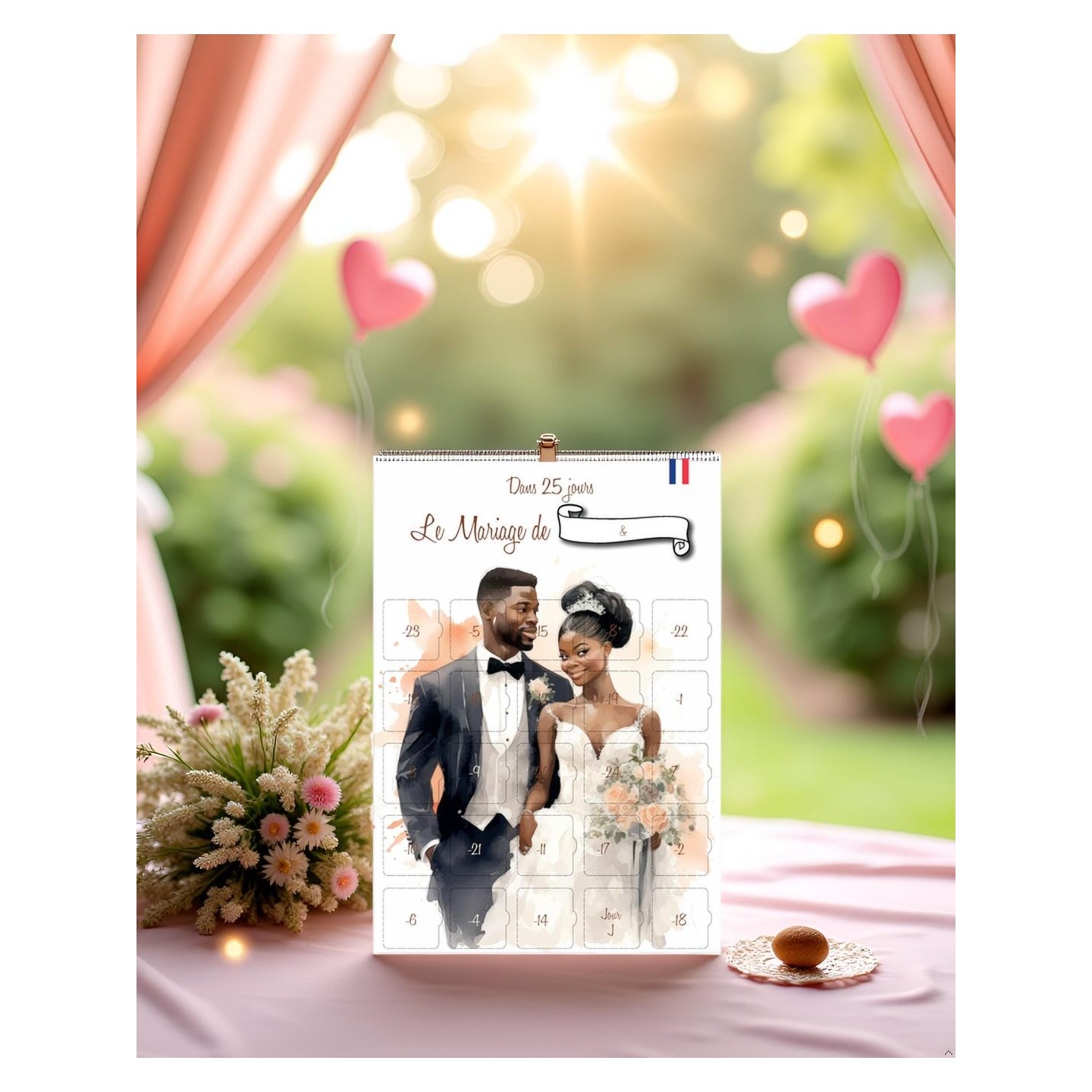 Calendrier Mariage 25 jours Avant le jour J