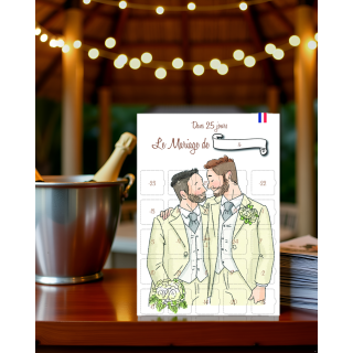 Calendrier Mariage Gay hommes 25 jours Avant le jour J