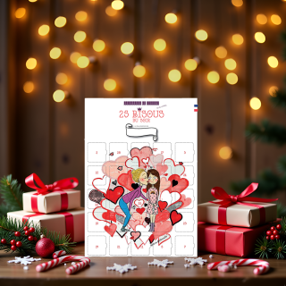 Calendrier de l'avant ou de l'après 25 bisous du soir pour fille - ...