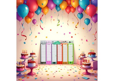 Calendrier anniversaires perpétuel Copains