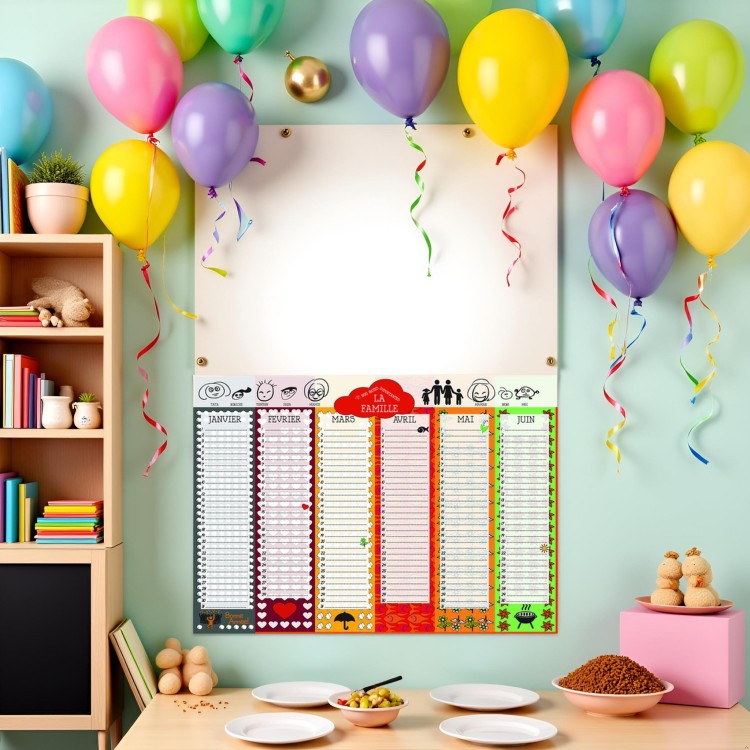 Calendrier perpetuel anniversaires famille