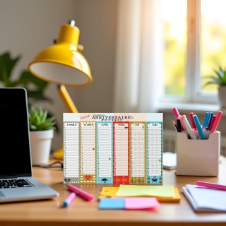 Calendrier anniversaires perpetuel recto verso