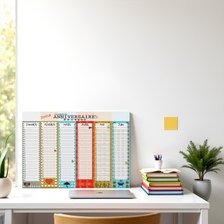 Calendrier anniversaires perpetuel recto verso