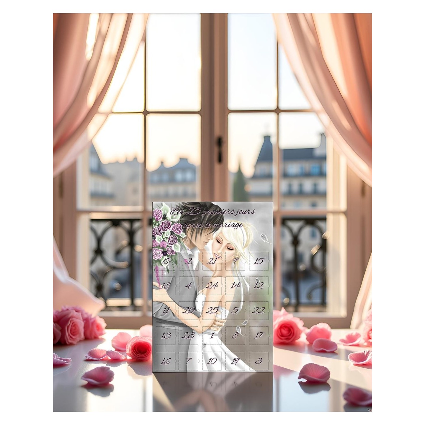 Calendrier cadeau les 25 premiers jours après le mariage