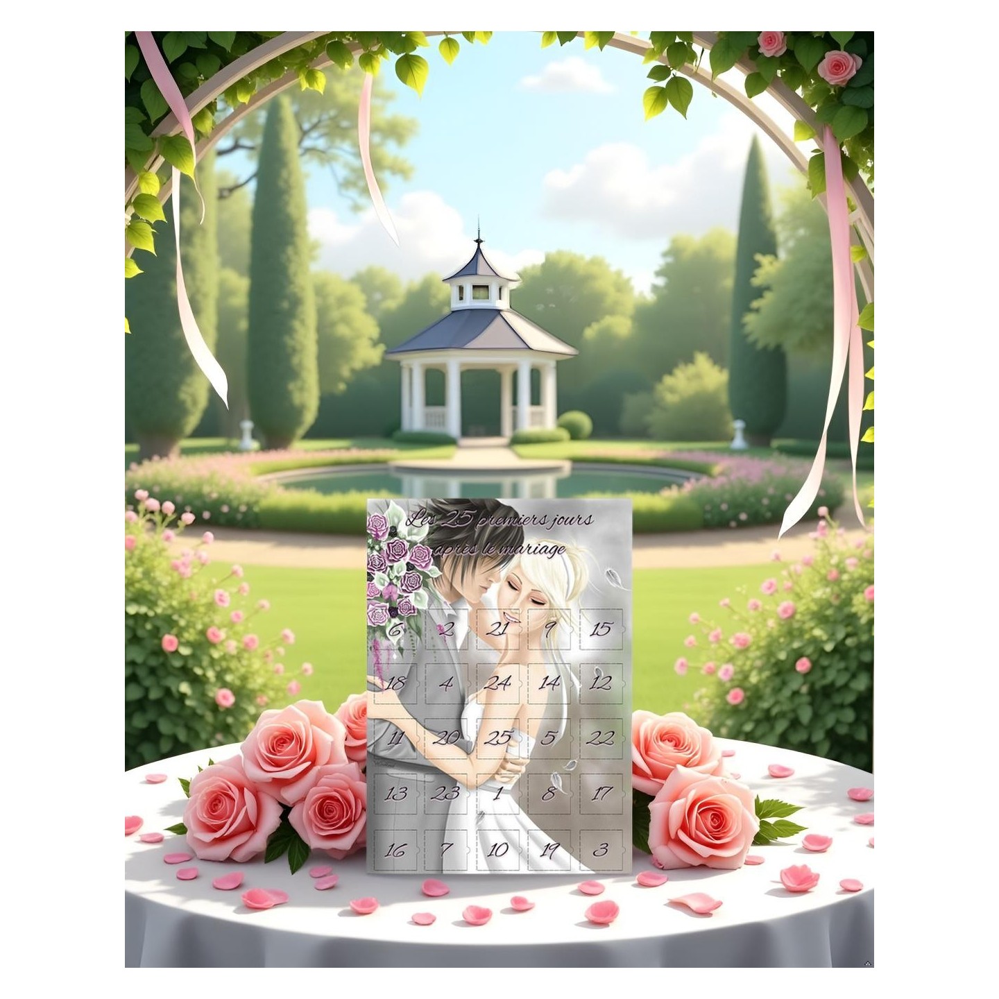 Calendrier cadeau les 25 premiers jours après le mariage