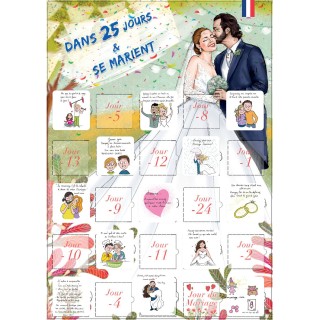 Calendrier dans 25 jours le mariage compte à rebours cadeau