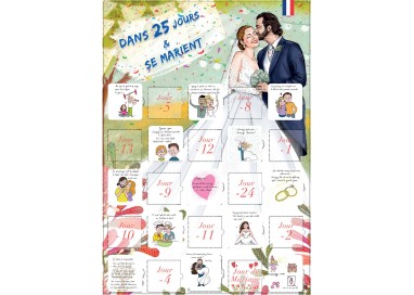 Calendrier dans 25 jours le mariage compte à rebours cadeau