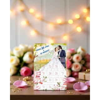 Calendrier dans 25 jours le mariage compte à rebours cadeau