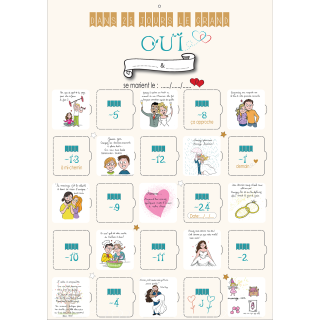 Calendrier de l'avent Mariage Compte à rebours 25 jours