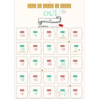 Calendrier de l'avent Mariage Compte à rebours 25 jours