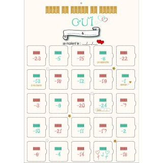Calendrier de l'avent Mariage Compte à rebours 25 jours