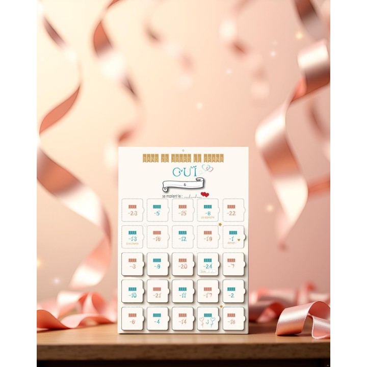 Calendrier de l'avent Mariage Compte à rebours 25 jours