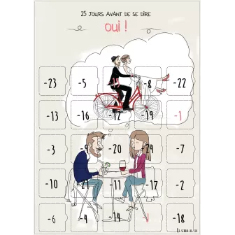 Calendrier compte à rebours avant le mariage humoristique