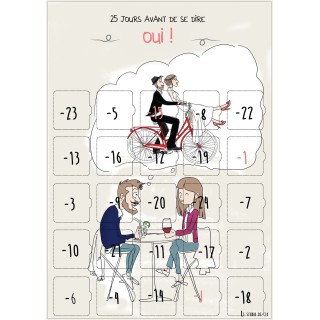 Calendrier compte à rebours avant le mariage humoristique