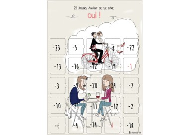 Calendrier compte à rebours avant le mariage humoristique