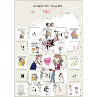 Calendrier compte à rebours avant le mariage humoristique