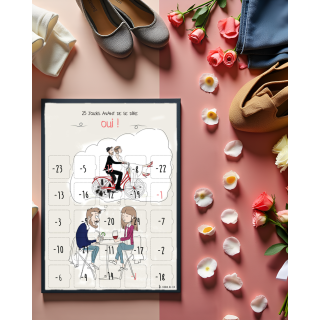 Calendrier compte à rebours avant le mariage humoristique