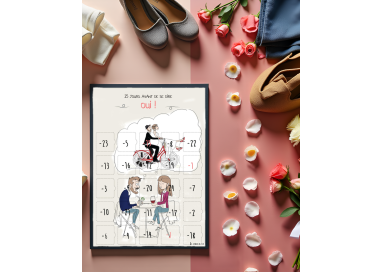 Calendrier compte à rebours avant le mariage humoristique