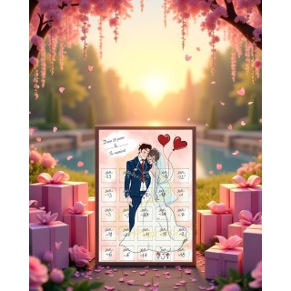 Calendrier compte a rebours avant le mariage 25 jours cadeaux
