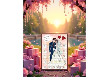 Calendrier compte a rebours avant le mariage 25 jours cadeaux