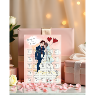 Calendrier compte a rebours avant le mariage 25 jours cadeaux