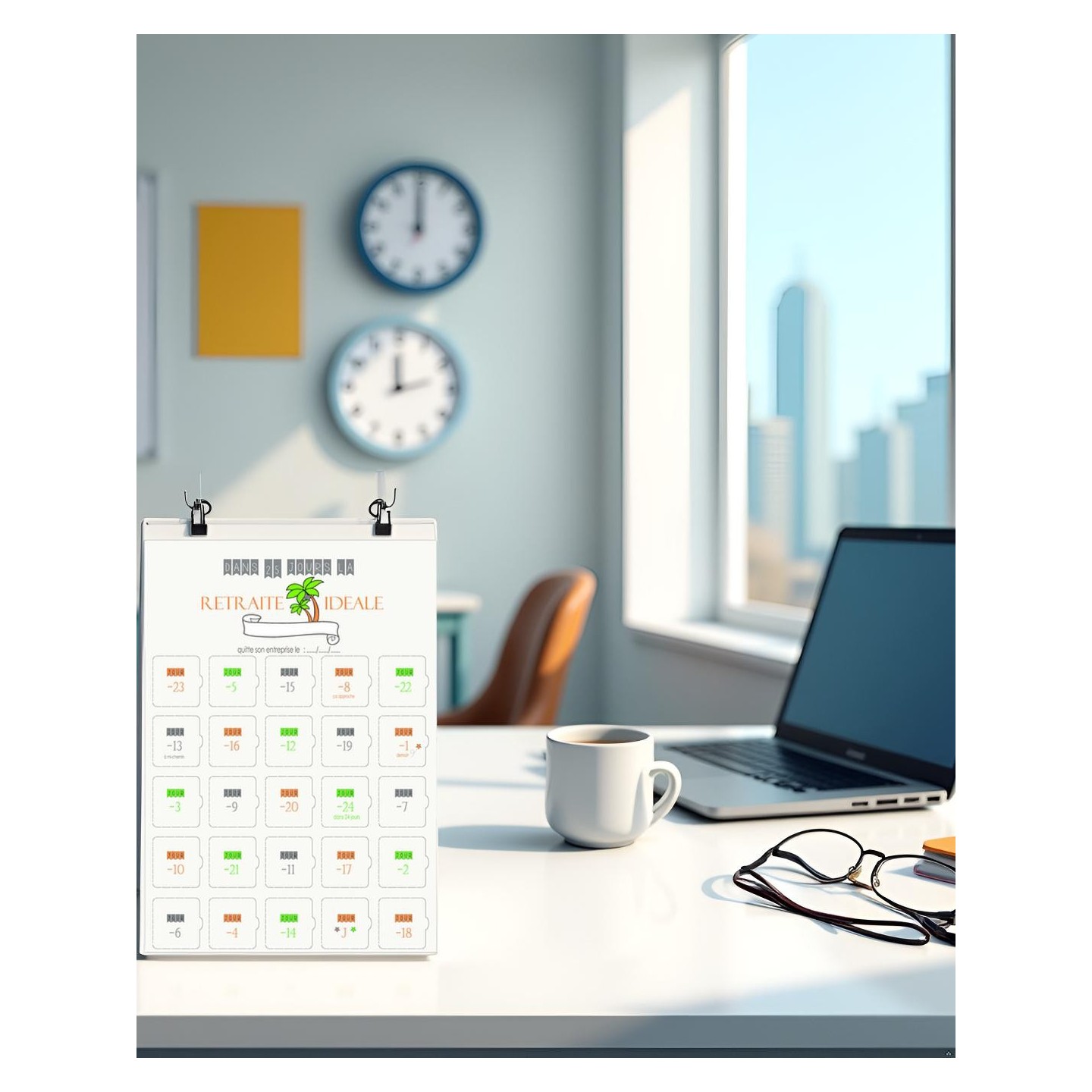 Calendrier compte à rebours départ à la retraite cadeaux