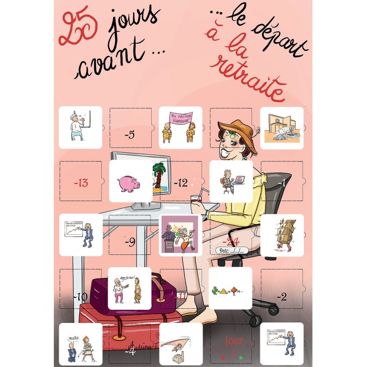 Calendrier de l'avent départ en retraite humoristique