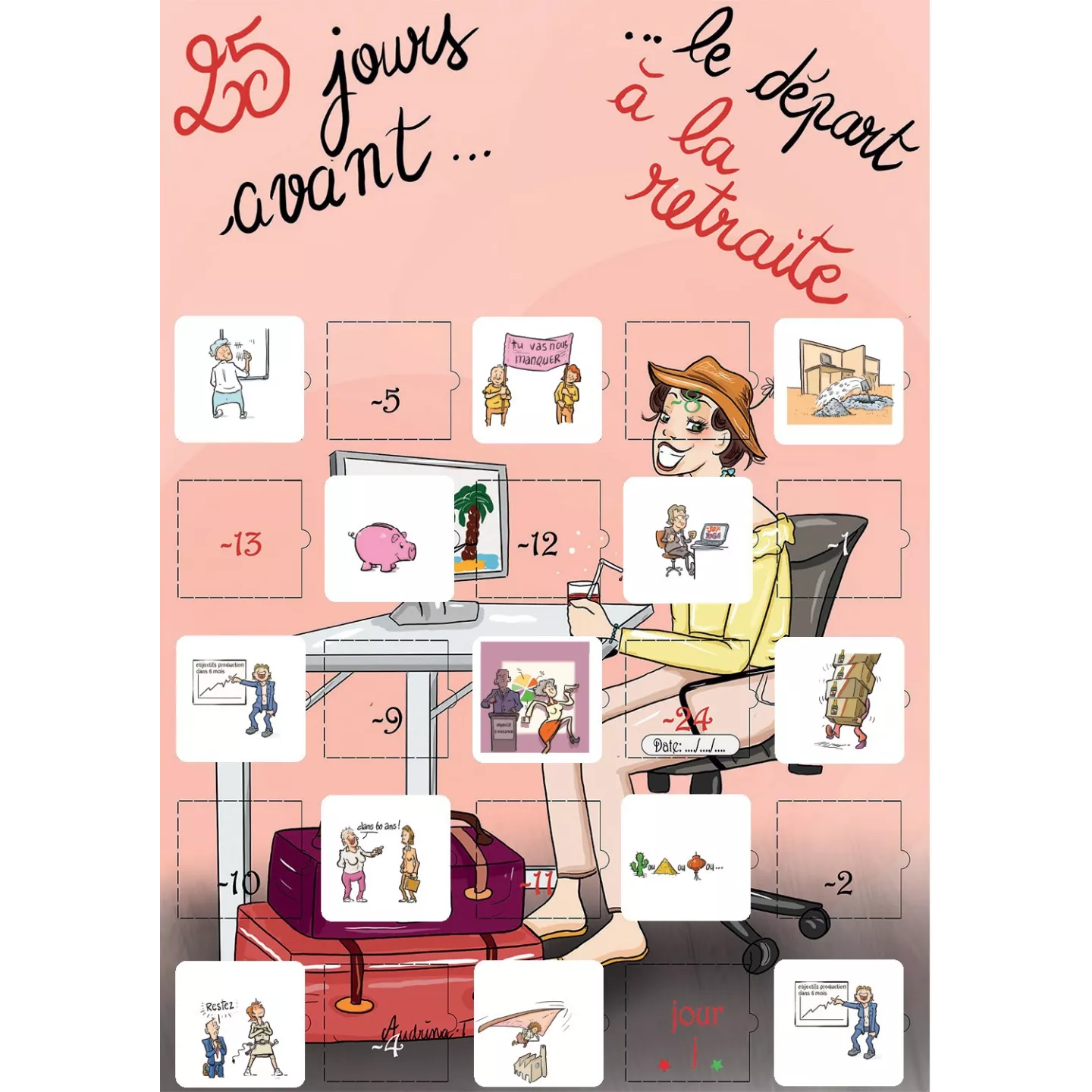 Calendrier de l'avent départ en retraite humoristique