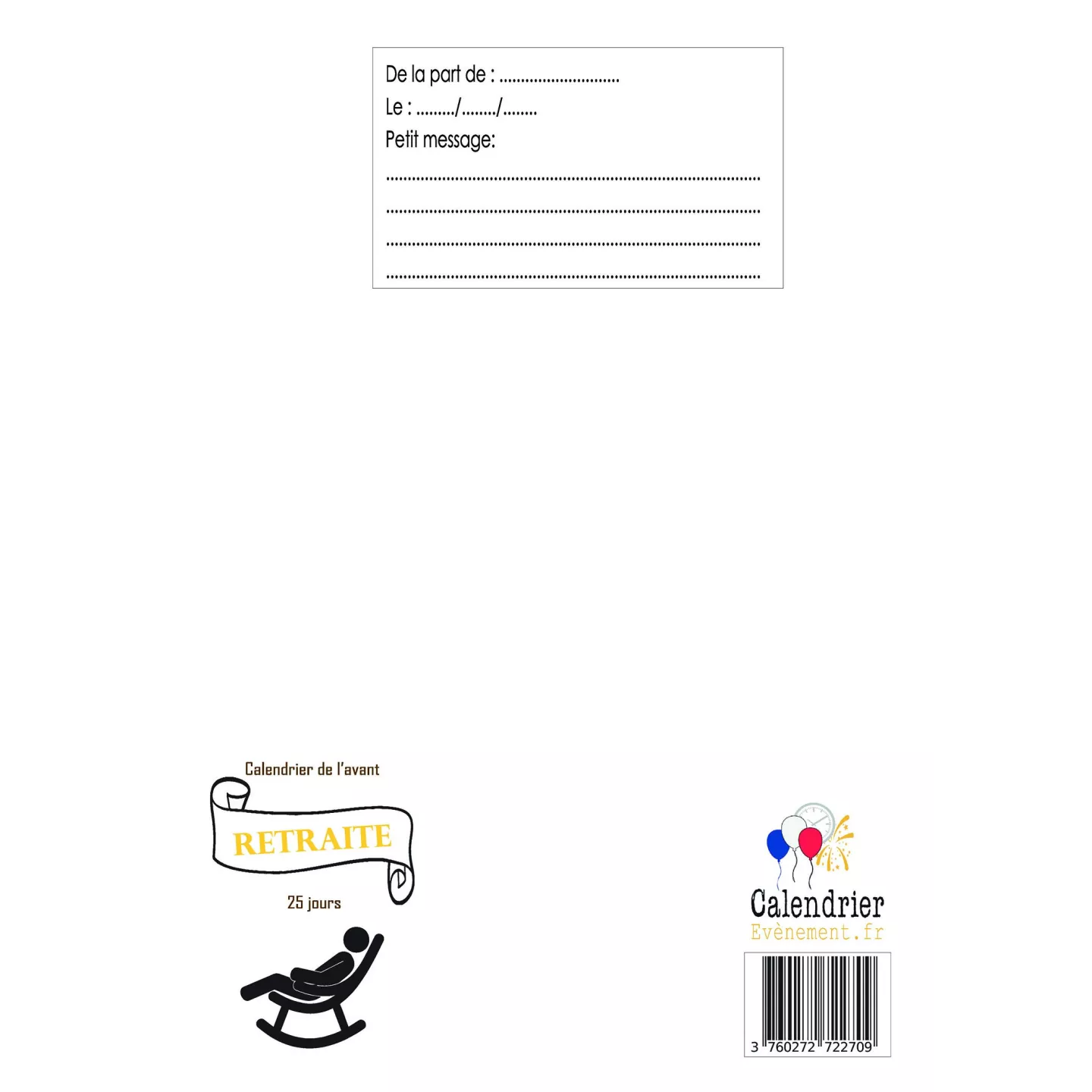 Calendrier de l'avent départ en retraite humoristique