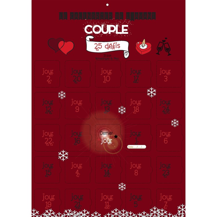Calendrier de l'avent spécial couple 25 défis Calendrier de l'avent spécial couple 25 défis