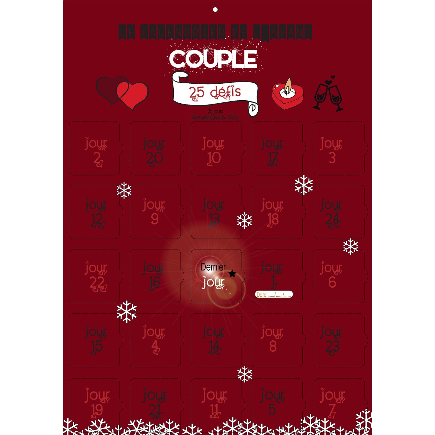 Calendrier de l'avent spécial couple 25 défis