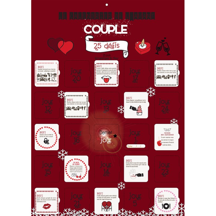 Calendrier de l'avent spécial couple 25 défis