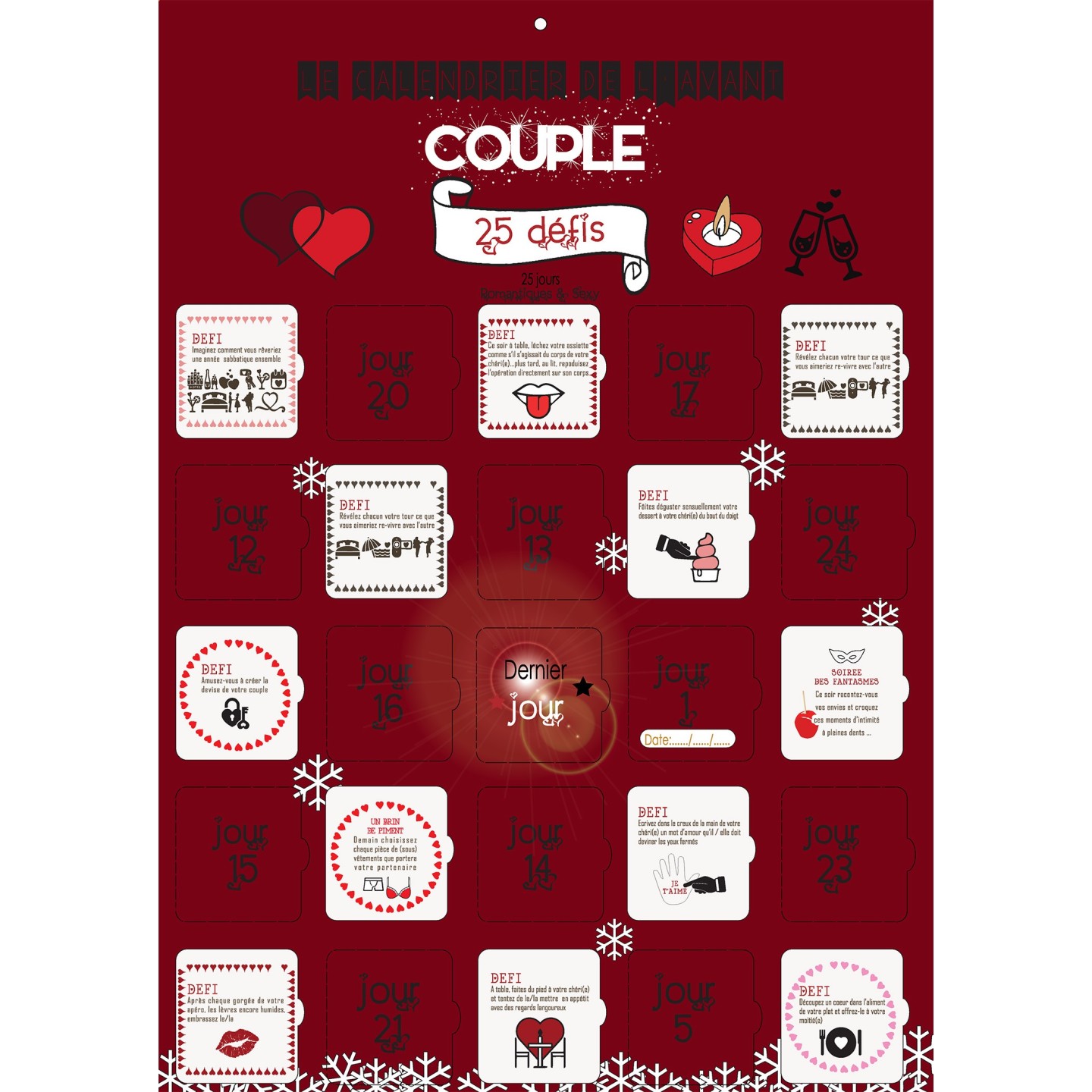 Calendrier de l'avent spécial couple 25 défis