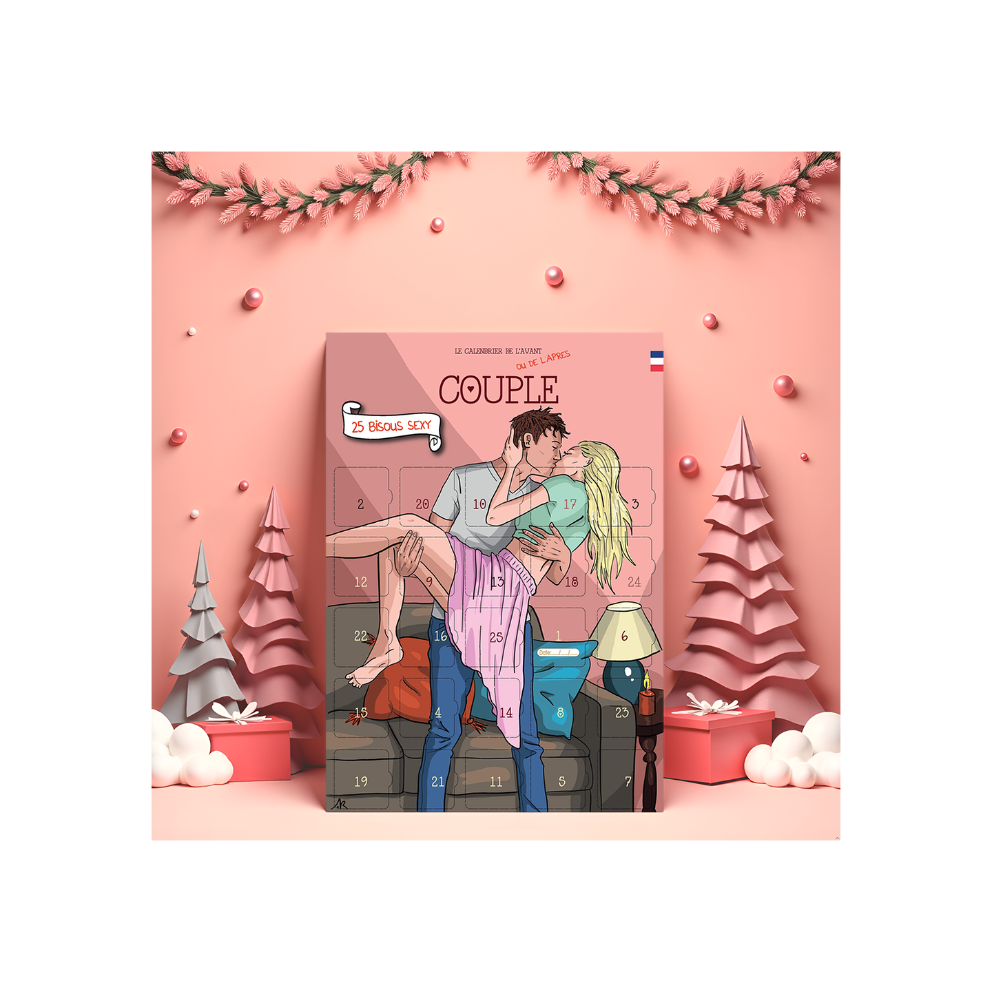 Calendrier de l'avent pour COUPLE - 25 bisous sexy