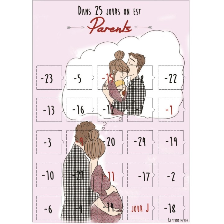 Calendrier devenir Parents 25 jours compte à rebours