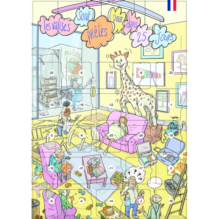 Calendrier compte à rebours avant la naissance 25 jours