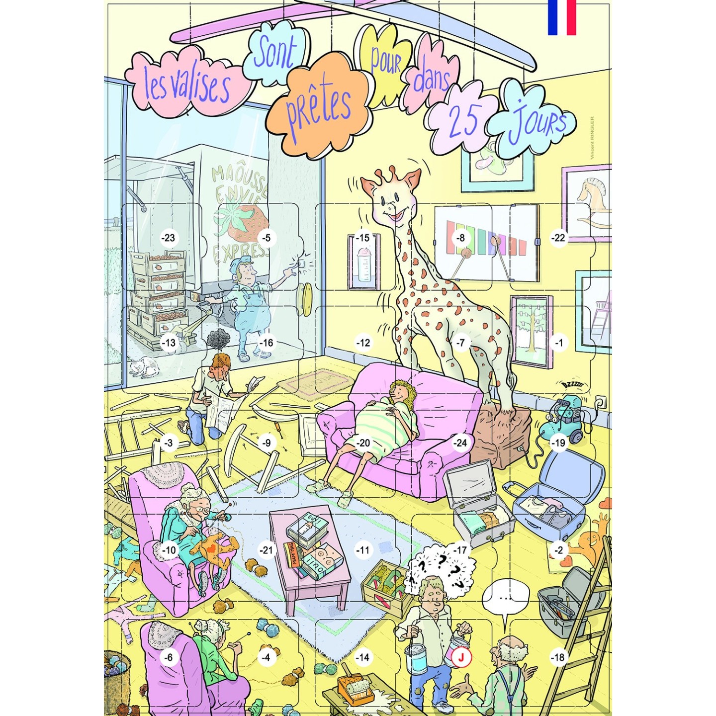 Calendrier compte à rebours avant la naissance 25 jours