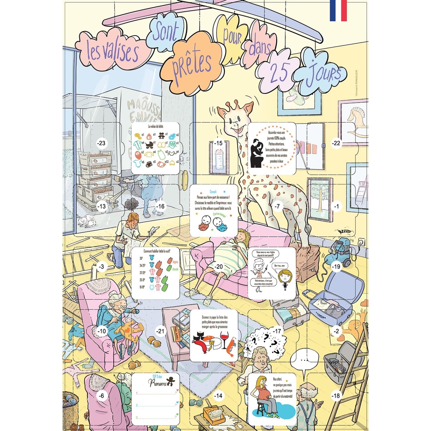 Calendrier compte à rebours avant la naissance 25 jours