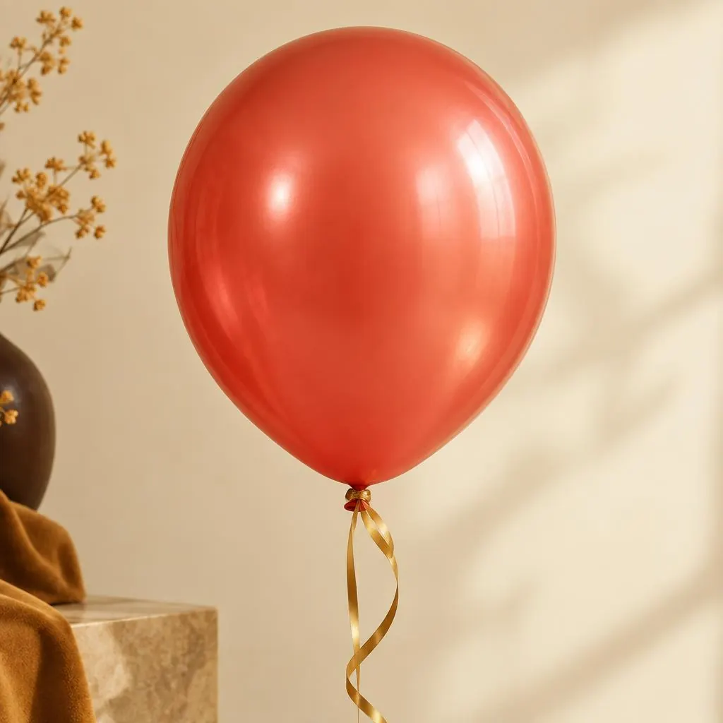 Ballon corail nacré livré déjà gonflé à l'hélium