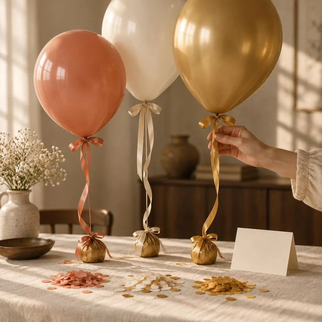 Une main choisit un ballon gonflé à l'hélium