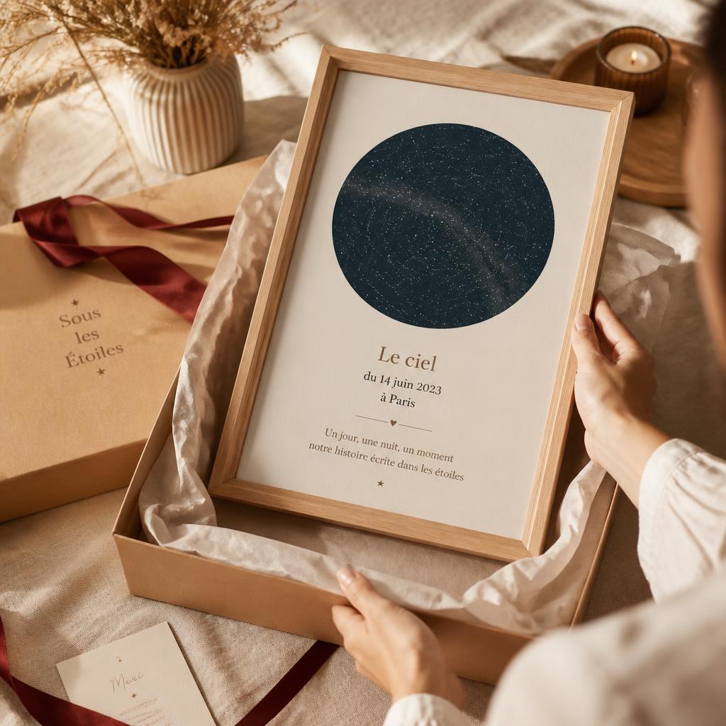 Affiche encadrée sortie de son coffret cadeau