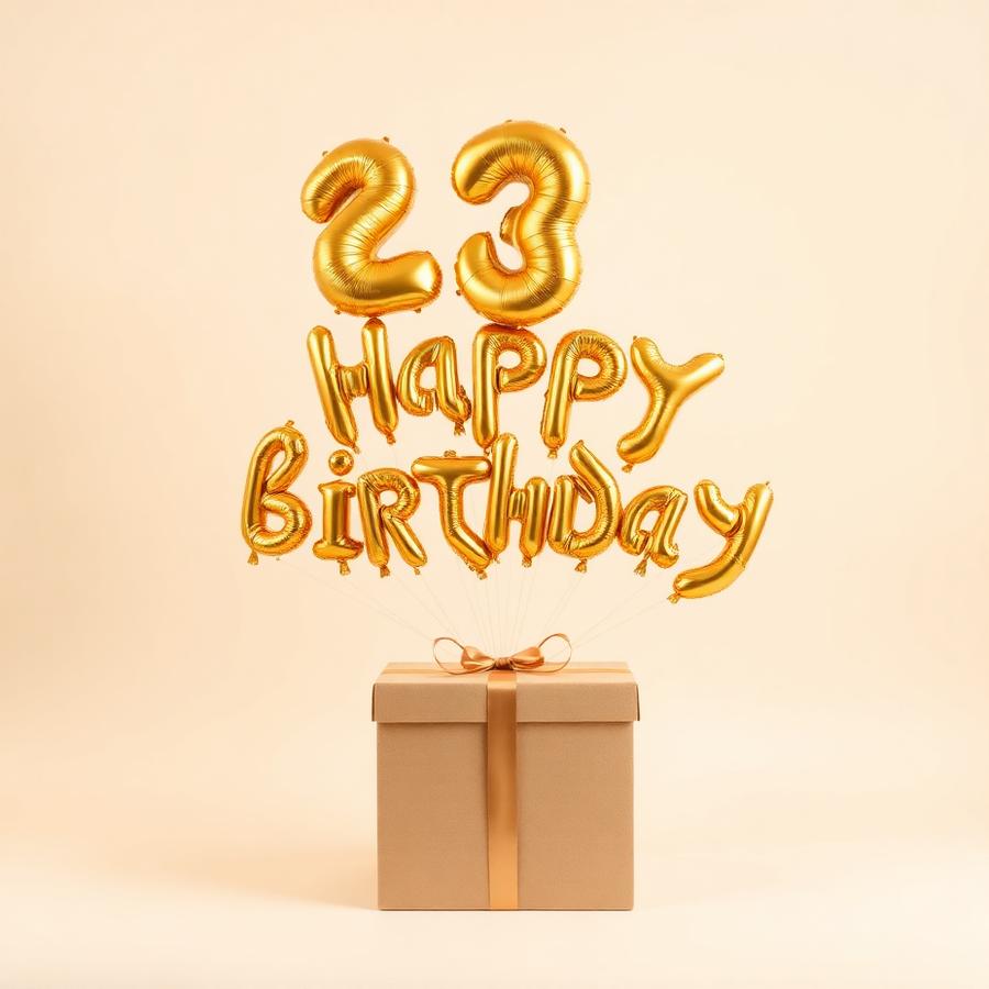 Box de ballons hélium anniversaire avec sa carte message