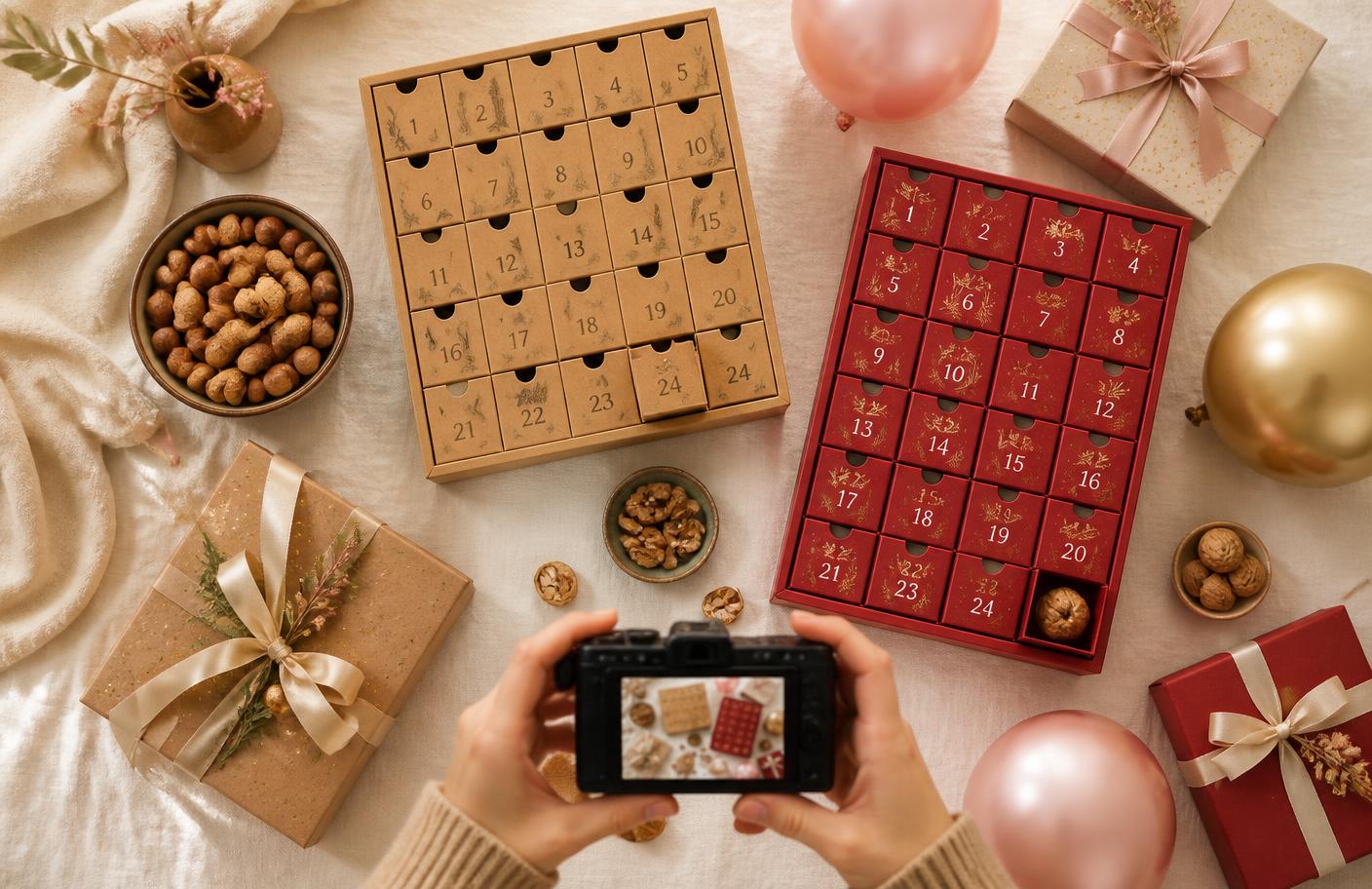 Unboxing d'un calendrier et d'agendas Calendrier Événement filmé au smartphone